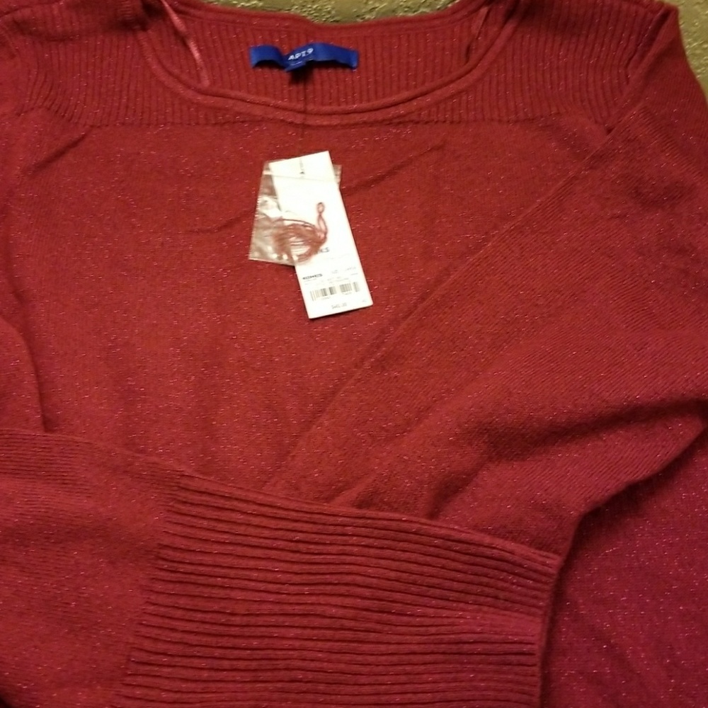 Apt 9 red sparkle tunic sweater